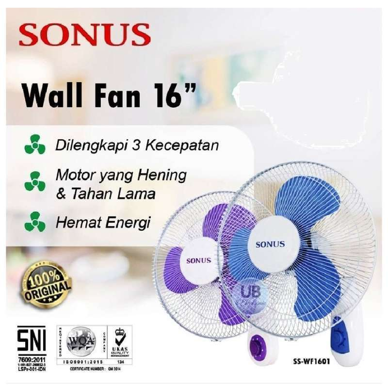 WALL FAN SONUS 16&quot; - WF 1601 PRODUK TERBARU!!!