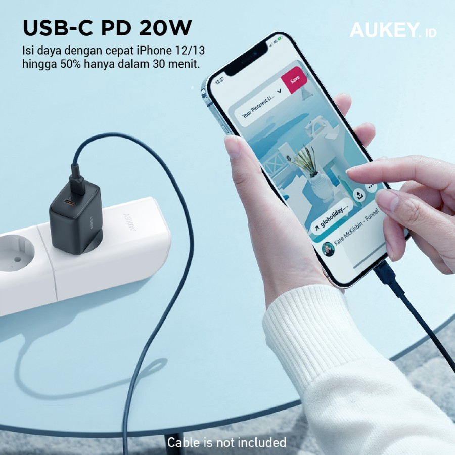 Charger Aukey PA-R1S 20W Dual USB-C PD