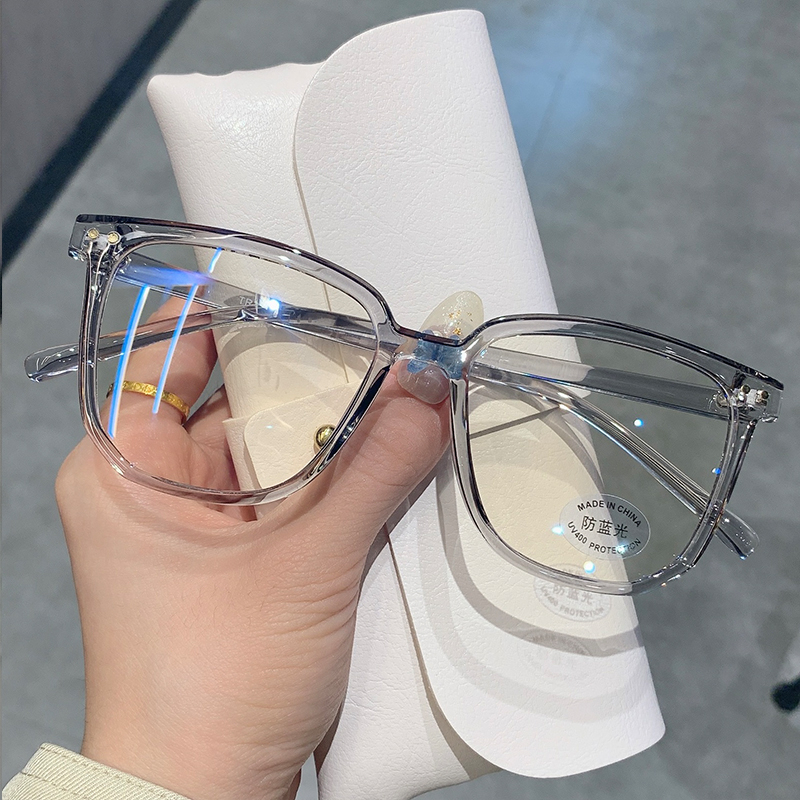 COD❤️Kacamata Wanita Korea Anti Radiasi Transparan Blue Light Bentuk Bulat Gaya Retro Eyeglasses Fashion