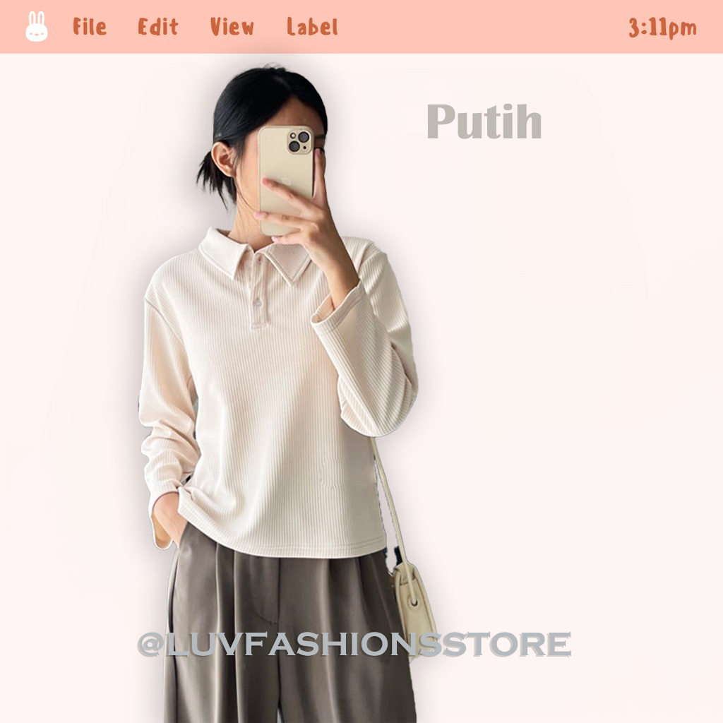 IL - LONGSLEEVE CERINE TOP KNIT / ATASAN WANITA LENGAN PANJANG