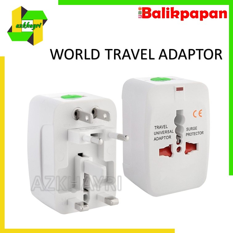 Universal Travel Adapter Home Adaptor Traveler EU AU UK US Plug Colokan Stop Kontak