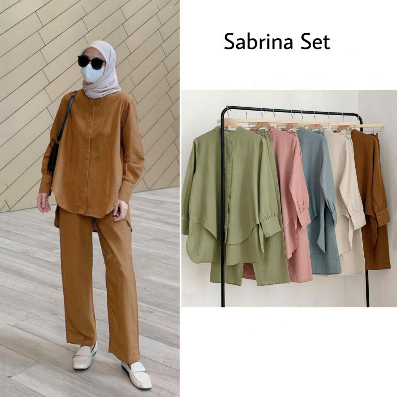 [COD] Hashiva - Setelan Muslim Wanita Terkini Sabrina Set Bahan Crinkle