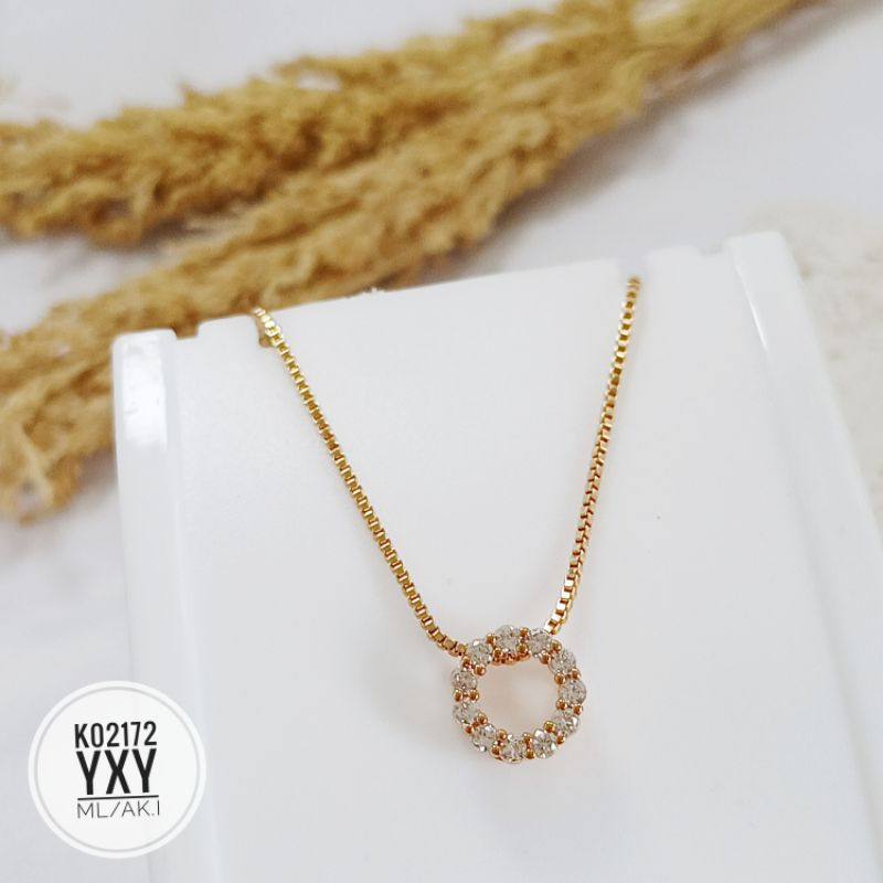 Kalung Yaxiya permata bulat gold K02172