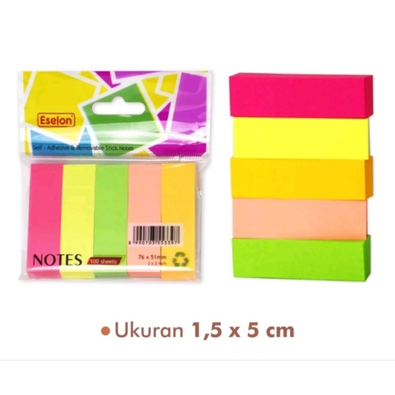 

STICKY STICK STIK NOTE MEMO PEMBATAS KERTAS POST IT ESELON 5 WARNA 76 X 51 MM 100 SHEETS