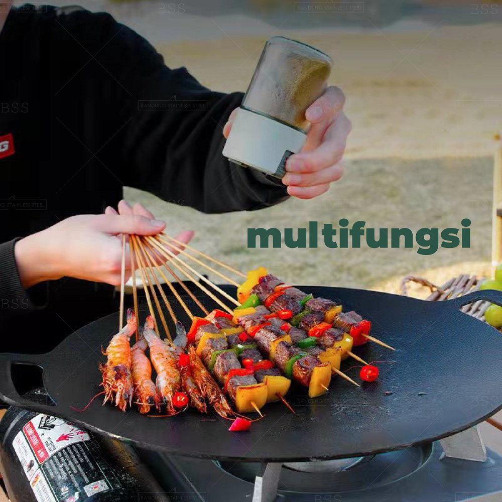 Wajan Pemanggang Anti Lengket 34cm 36cm 38cm Daging Sosis Barbeque Grill Pankor Panci Korea Bulat Datar BBQ Multifungsi