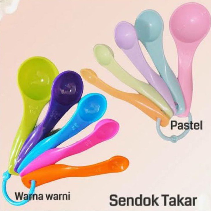 Sendok Takar Bumbu 1 Set isi 5 Warna Warni