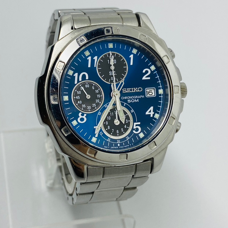 Seiko 7T92-0CA0 Blue Panda Chronograph