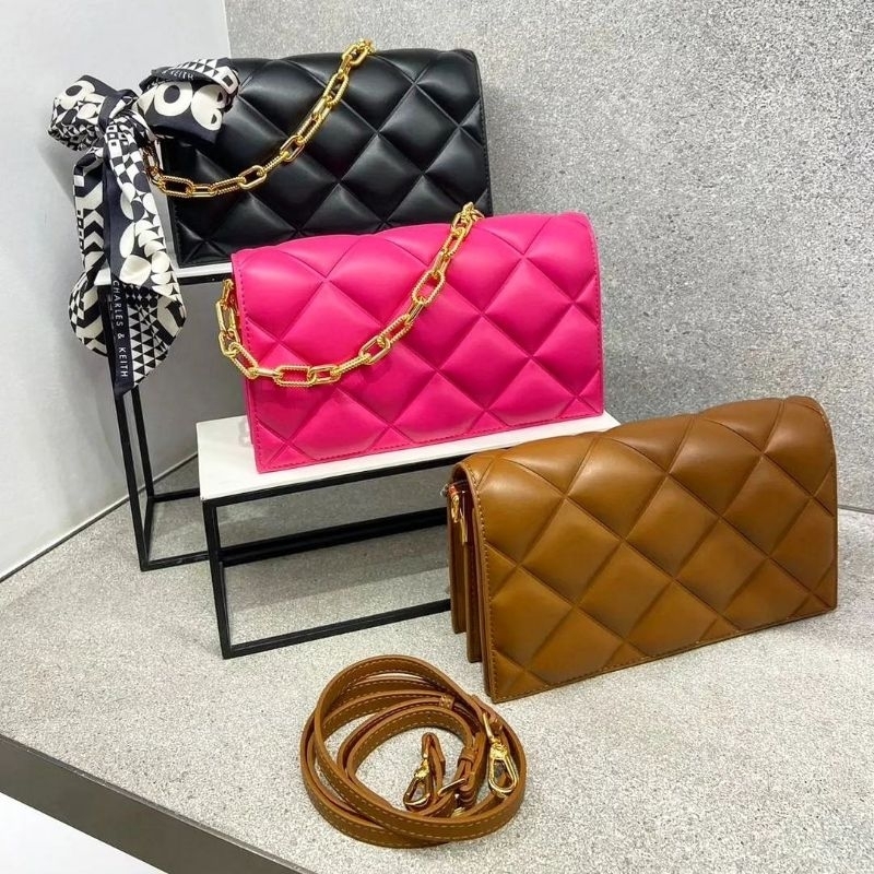 CK Alcott Scarf Handle Quilted Clutch