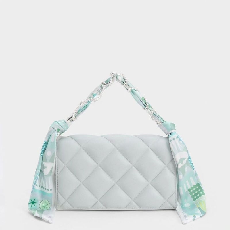 CK Alcott Scarf Handle Quilted Clutch