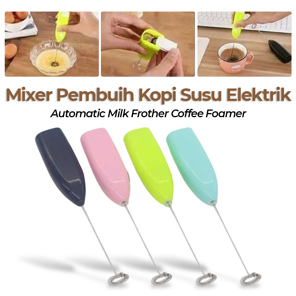 Hand Mixer Mini Pengocok Telur Milk Frother Electric Battery Power