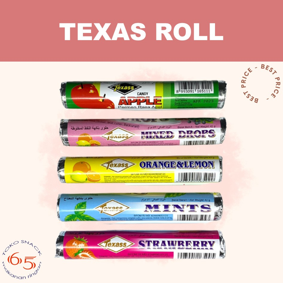 

Texas Roll 24. permen keras rasa buah. PAK