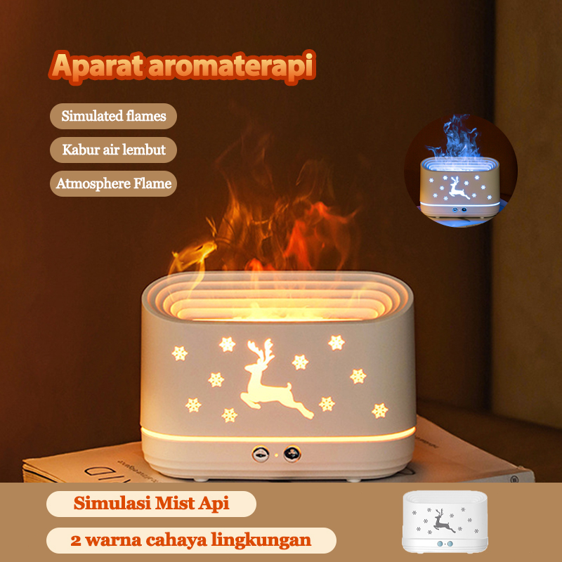 (COD) Aromatherapy purifier USB Creative 3D Simulation Flame Home Silent Humidifier