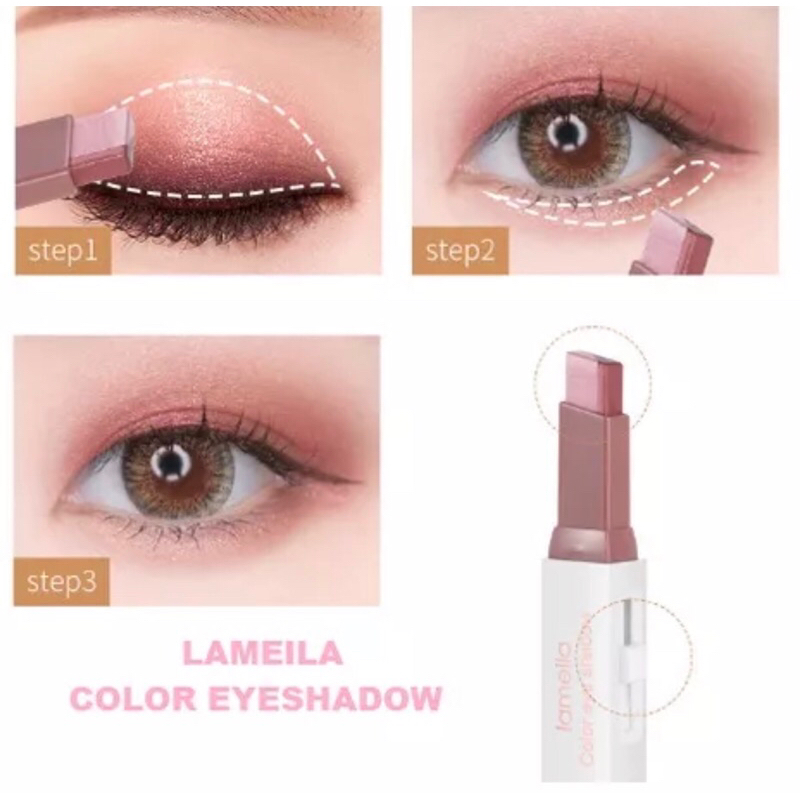 OliveShop ❤️ Lameila Color Eyeshadow Stick Shimmer Kombinasi 2 Warna Waterproof