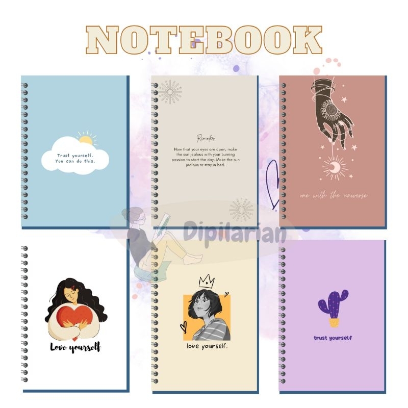 

Notebook A5 Costum nama pilih motif bebas grosir isi 50 lembar