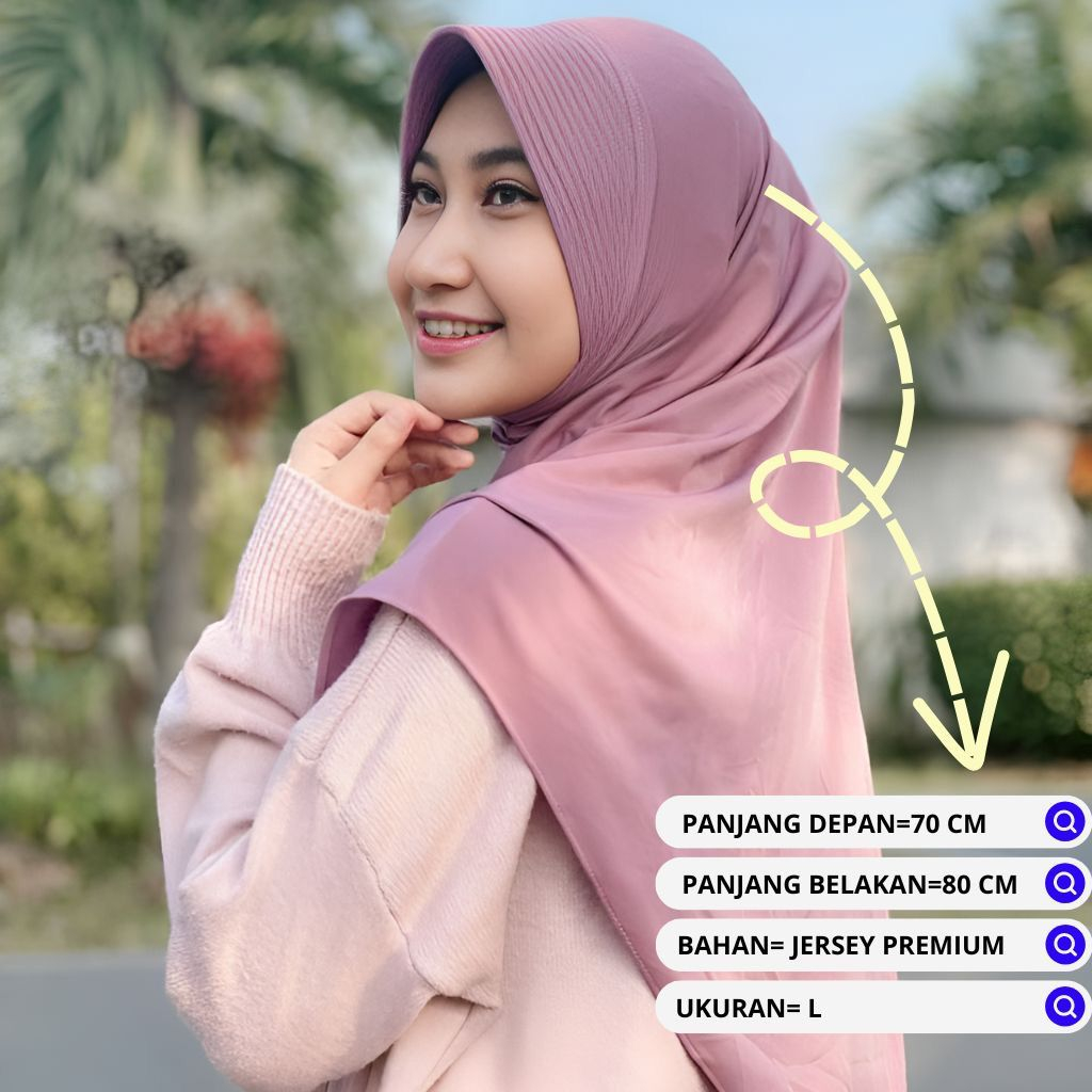 SHASMINAKU - Jilbab Bergo Cellina Jersey Sporty Daily Instan  Premium / Hijab Sporty Instan / Kerudung Olahraga Jersey