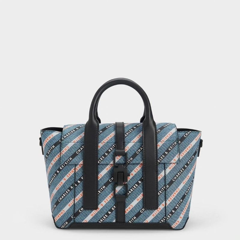 CK Dua Buckled Trapeze Tote Bag