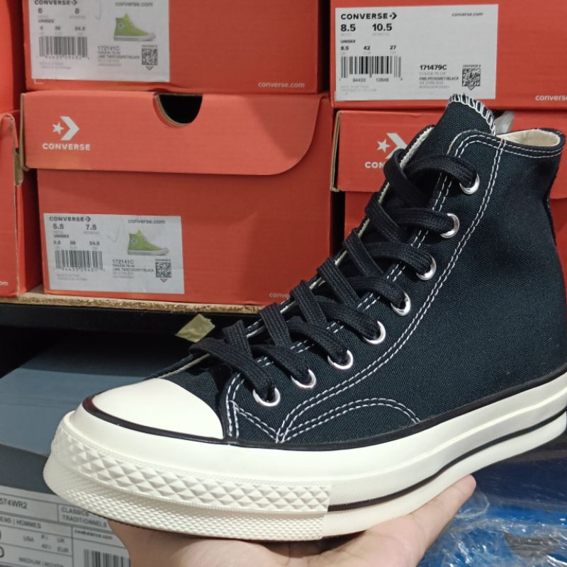 TALI SEPATU CONVERSE COTTON HITAM SHOE LACES PREMIUM 70S BLACK KATUN