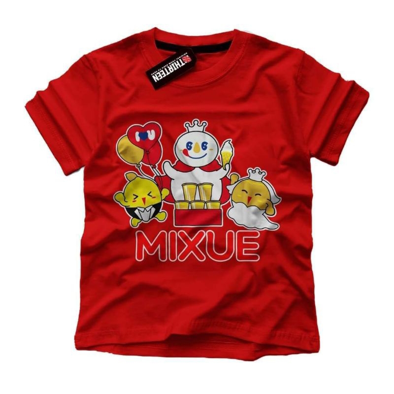 kaos atasan anak mixue 1-9tahun