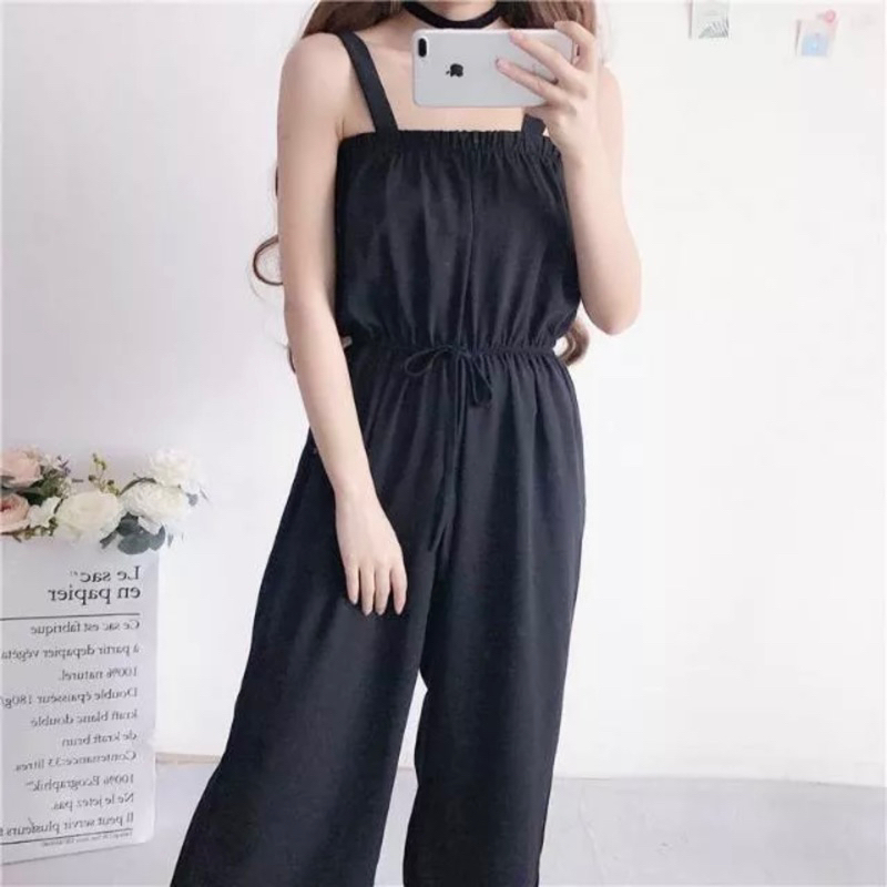 HELENA JUMSUIT - Cirebon Cloth / Korean Long Jumpsuit Pakaian Wanita Tanpa lengan