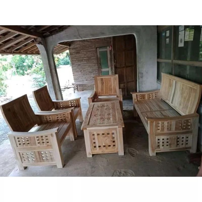 Kursi Tamu minimalis Jati Mentahan kursi ruang tamu minimalis jati
