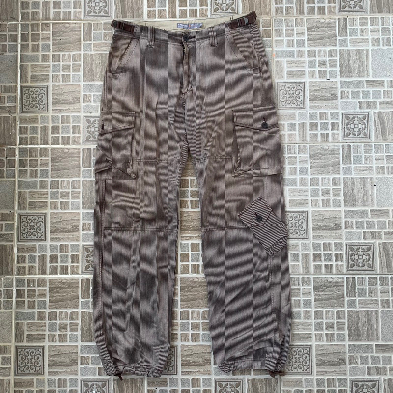 SAMUEL & KEVIN STRIPE CARGO JOGGER PANTS