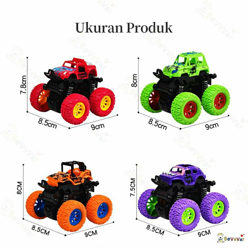 Mainan Mobil MONSTER ZAP MOBIL JIP OFF ROAD 4 DRIVE INERTIAL BIGFOOT TRUCK POWER