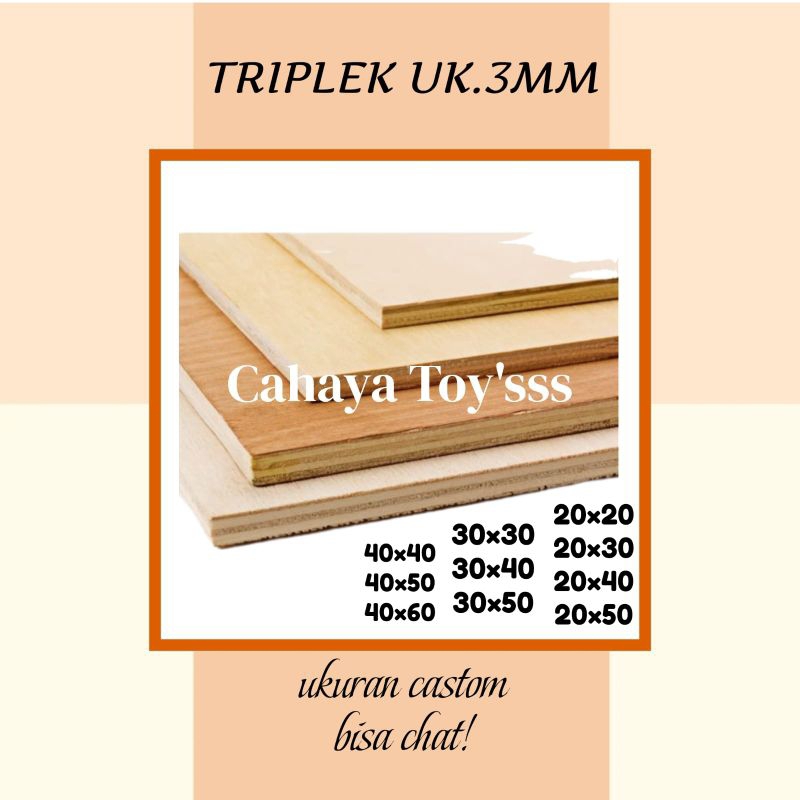 Papan Kayu Triplek Tatakan Dekorasi Ambalan Pigura 3mm