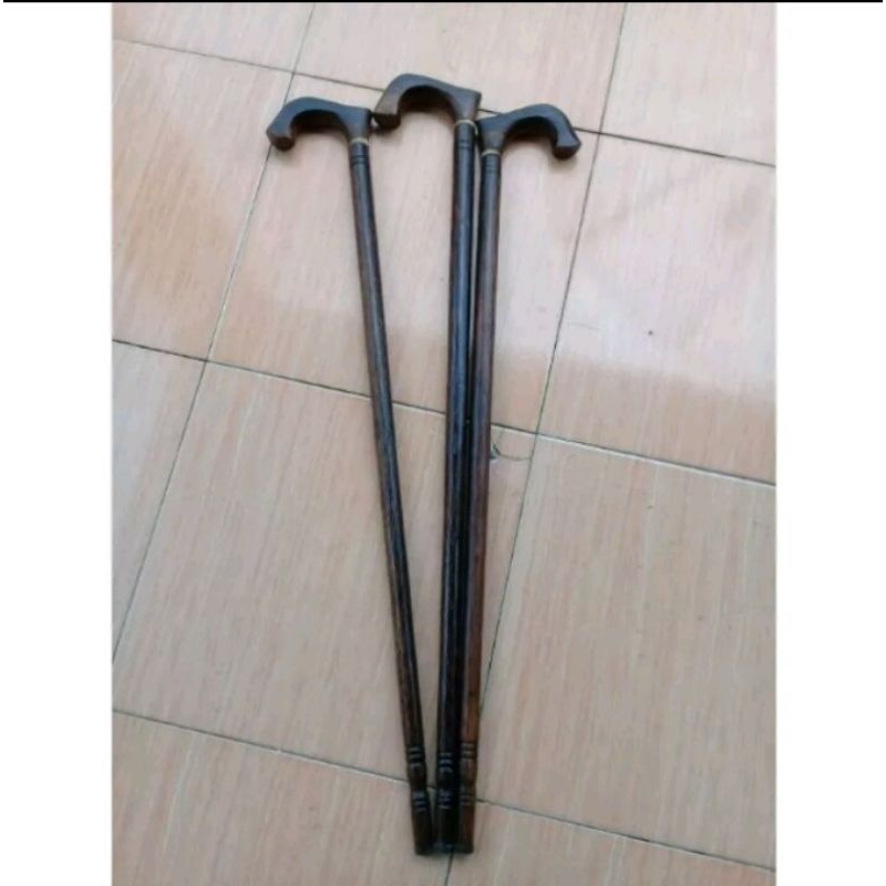 Tongkat Alat bantu jalan orang tua Kayu Aren/Ruyung