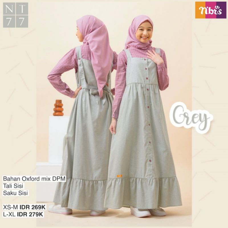 nibras gamis overall remaja NT 77 grey S