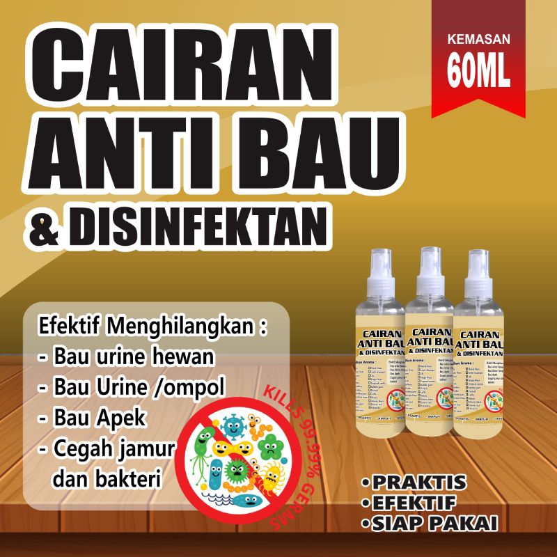 Cairan Anti Bau dan Disinfektan Aneka Aroma kemasan spray 60 ml