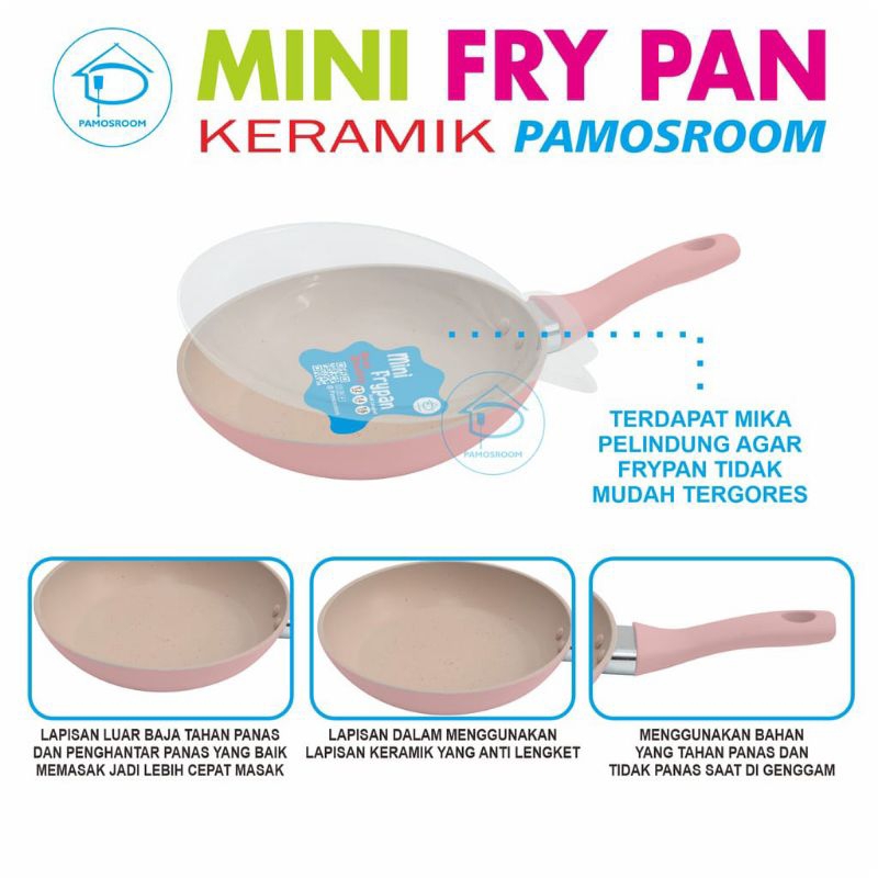 [rumahbayipdg] Teflon Mpasi bayi pamosroom mini frypan 16 cm || wajan mini goreng marble