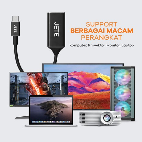 JETE X6 Converter USB Type C to HDMI Female 4K Ultra HD