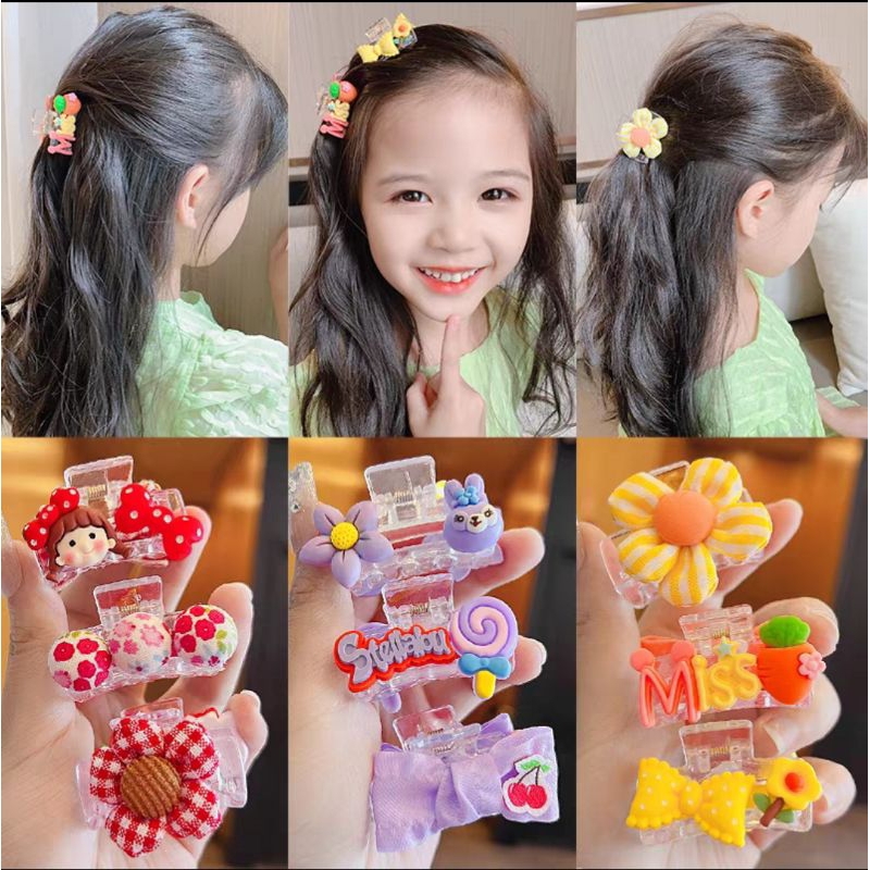 Jepit Rambut Anak Transparan 4cm Jedai Mini Karakter Jepitan Rambut Anak Lucu Ukuran Kecil Baby Mini Hair Claw Clips