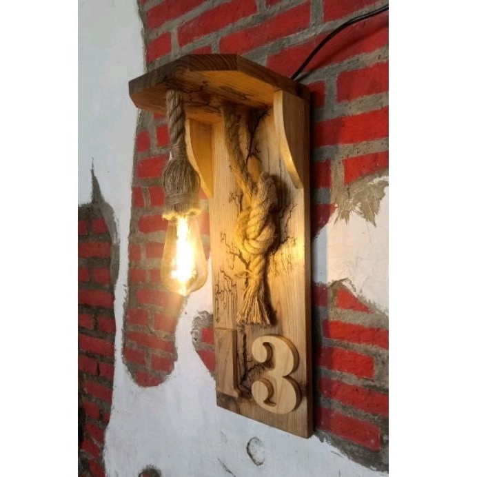 Nomor Rumah Lampu Motif