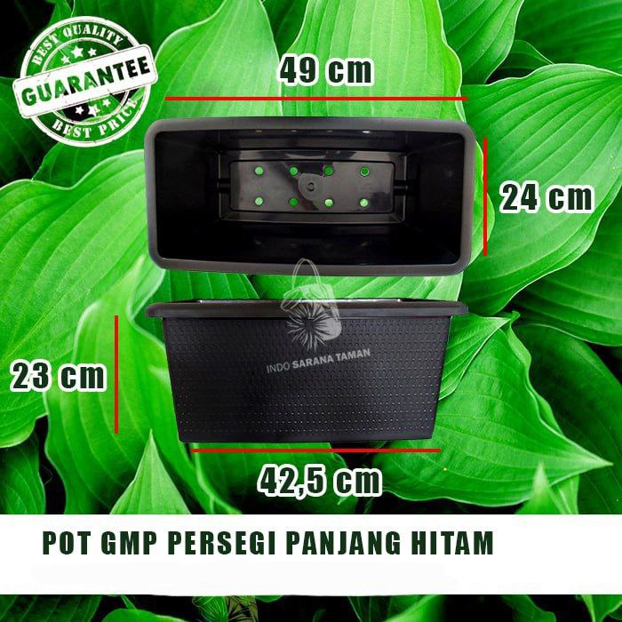 POT PERSEGI PANJANG HITAM Pot Panjang Pot Besar Pot Kotak Pot Tanaman Pot Bunga Perlengkapan Taman K