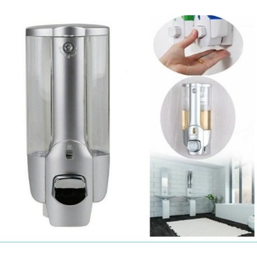 DHIOSHOPI - Dispenser Sabun Cair 1 Tabung 350ml Tempat Botol Isi Ulang Soap Single Lock Sanitizer Tempel Dinding