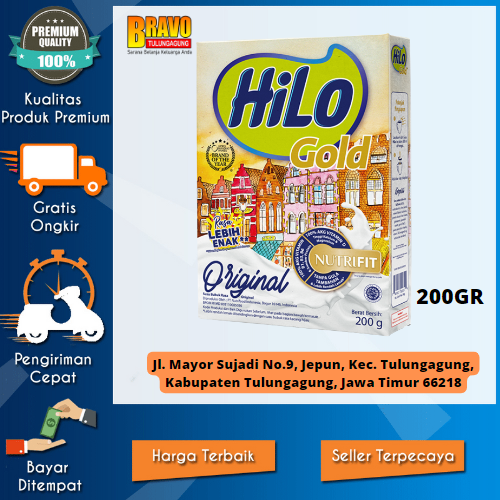 

Bravo Supermarket Tulungagung - HiLo Gold Original 200 gram - Susu Tinggi Kalsium Rendah Lemak