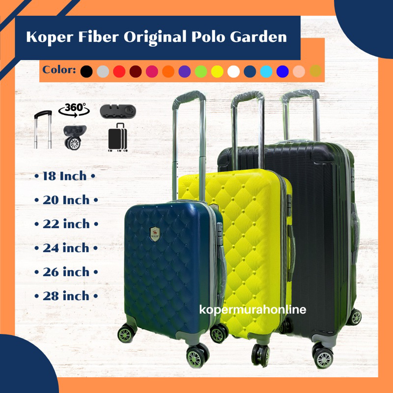 Koper kabin Polo Garden 18 inch expander tas travel koper fiber murah koper anak sekolah cabin size 