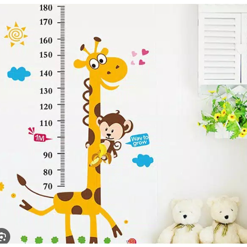 wallpaper sticker dinding RELIZA WALL STICKER STIKER DINDING PENGUKUR TINGGI BADAN gambar hewan