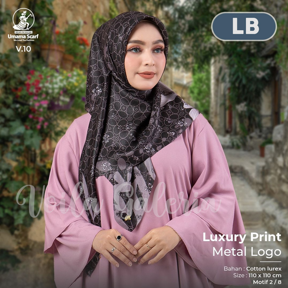 Hijab Voal Segi Empat Umama Motif Luxury Print - Jilbab Seragam Glitter Segi4 Kerudung