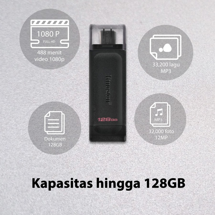 Kingston Flashdisk DataTraveler DT70 128GB USB-C