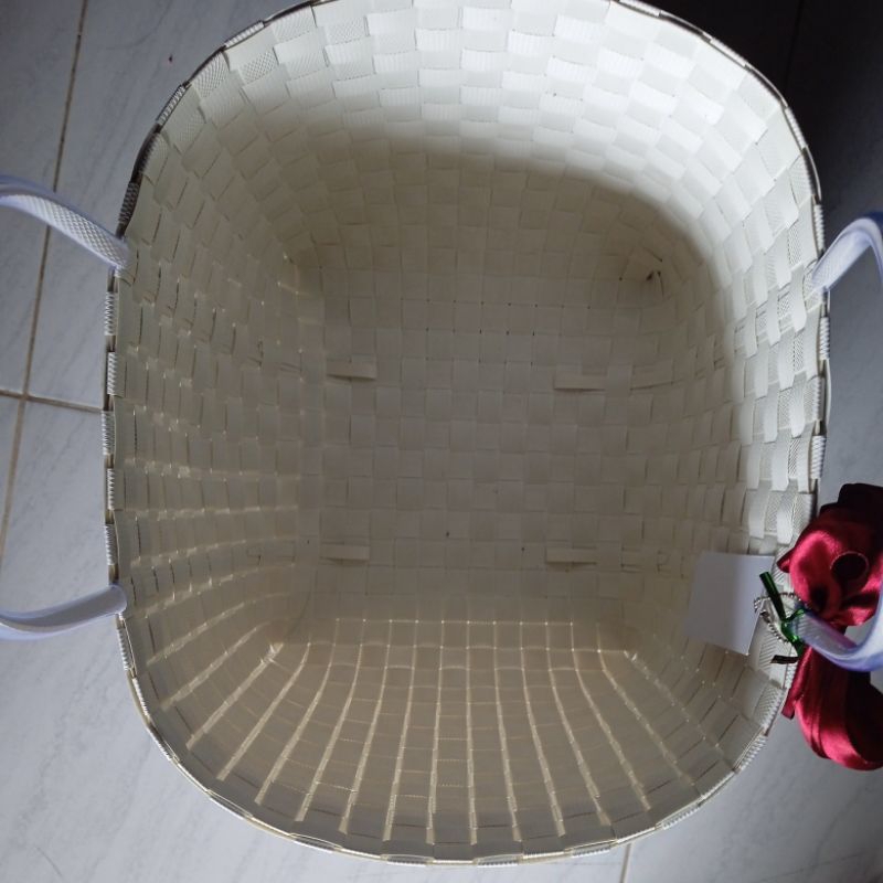 tas kotak 20x20 , tas decoupage , tas anyaman , tas berkat