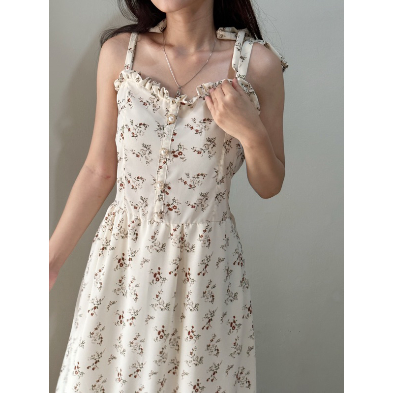 Kimmi Blooming Overall | Floral Korean Dress Vintage