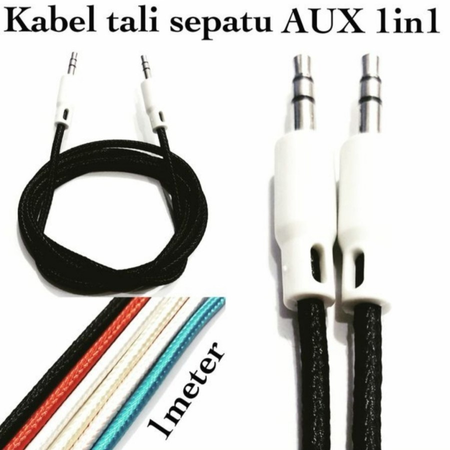 Kabel Aux 1meter auxiliary audio jack male to male 35mm murah Desain Grosir