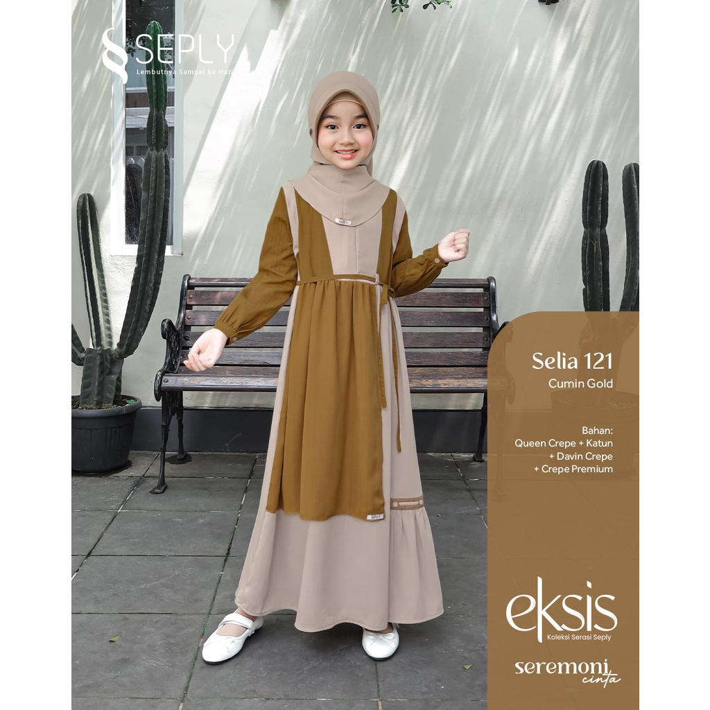 BAJU GAMIS ANAK SEPLY SELIA 121 CUMIN GOLD  / PROMO BAJU SEPLY GAMIS ANAK BRANDED TERBARU