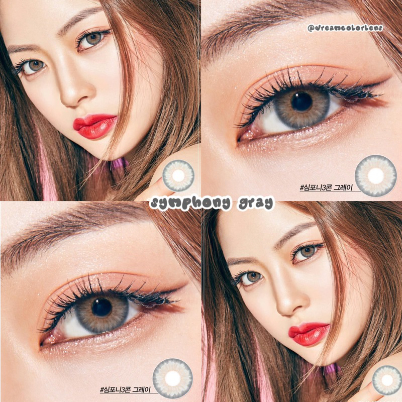 Softlens Princess Symphony 3Con Gray / Hazel / Green / Grey / Abu / Brown / Hijau Normal Minus Beda Minus