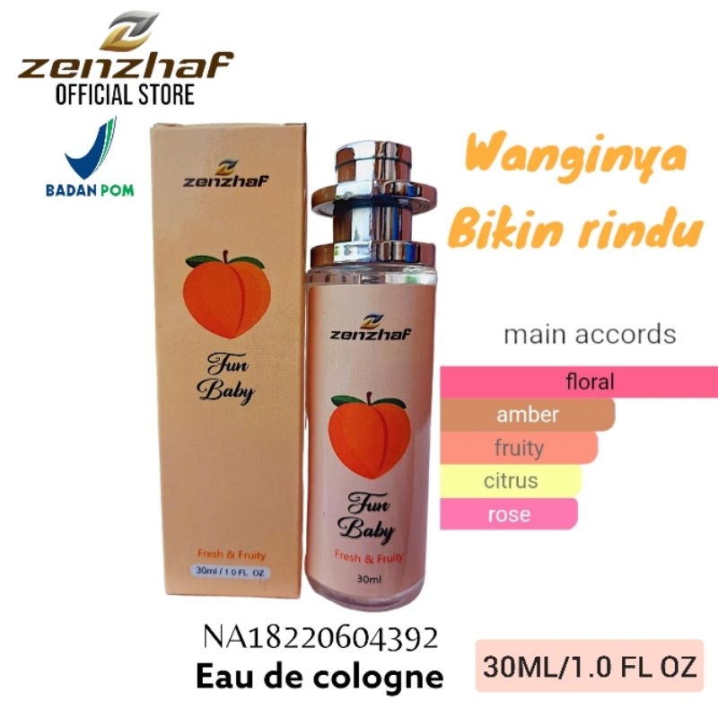 PARFUM BPOM ZENZHAF WANITA AROMA PEACH BABY 30ML