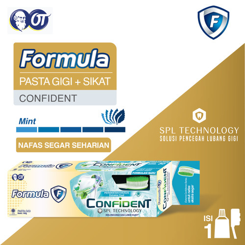Formula Pasta Gigi + Sikat 160gr CONFIDENT / Pasta Gigi 160gr + Sikat