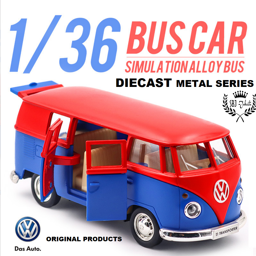 DIECAST MOBIL VW TRANSPORTER T1 SKALA 1:36 OFFICIAL LICENSED - Miniatur Mobil Metal Alloy