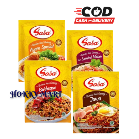 

(HOKKY) SASA BUMBU NASI GORENG AYAM SPESIAL / SAMBAL MATAH / JAWA / BARBEQUE / BUMBU INSTAN